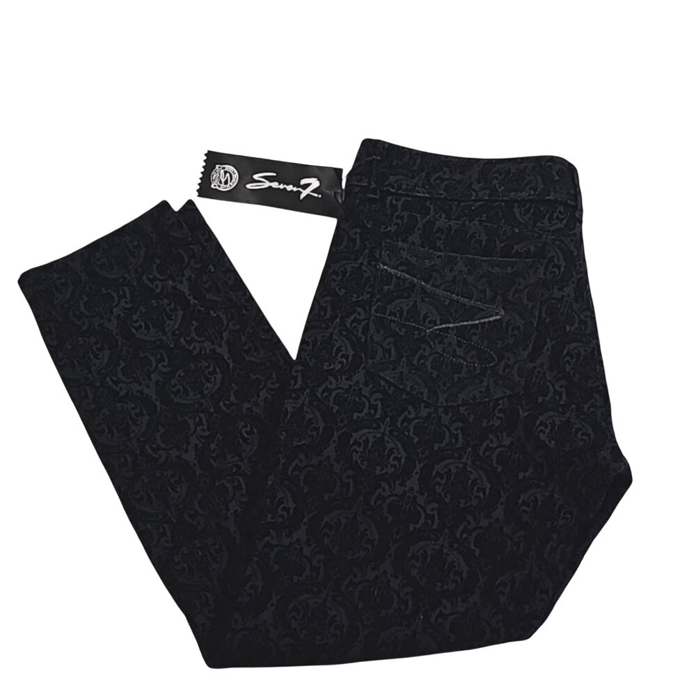 Seven Jeans Textured Velvet Paisley Print Size 12 New with Tags